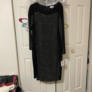 Calvin Klein Black Long Sleeve Sheath Dress